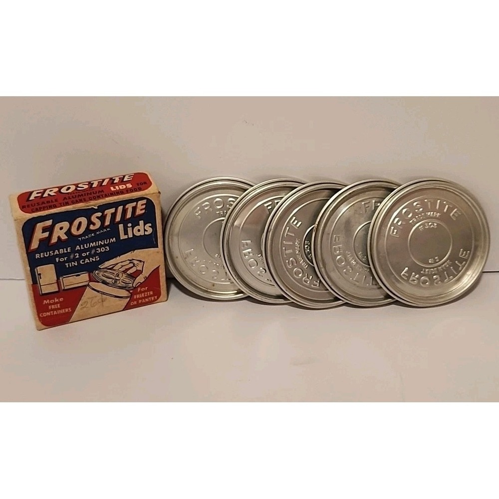 Vintage Frosttite Aluminum Lids Reusable For Tin Cans Freezer or Pantry